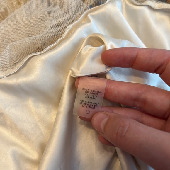 Elie Tahari Rochelle Skirt Womens 12 Beige Multi Cotton Embroidered Lined Midi - Picture 7 of 7